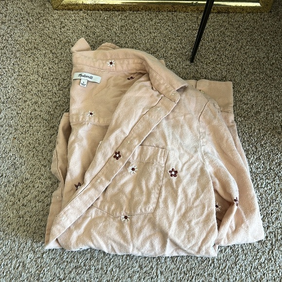 Madewell flannel Women's Pink Embroidered Jacket - Picture 5 of 5